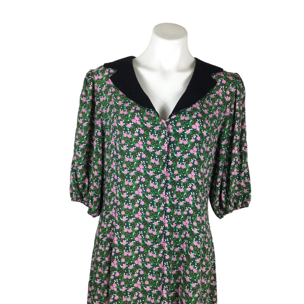 ASOS Cottage Core Collared Midi Tea Dress in Floral Print Nwot - Picture 9 of 14